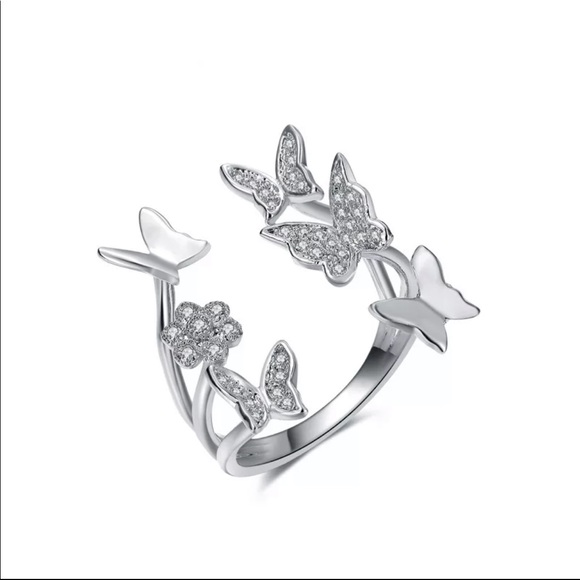 Jewelry - New Women’s 925 Silver Diamond Butterfly Ring